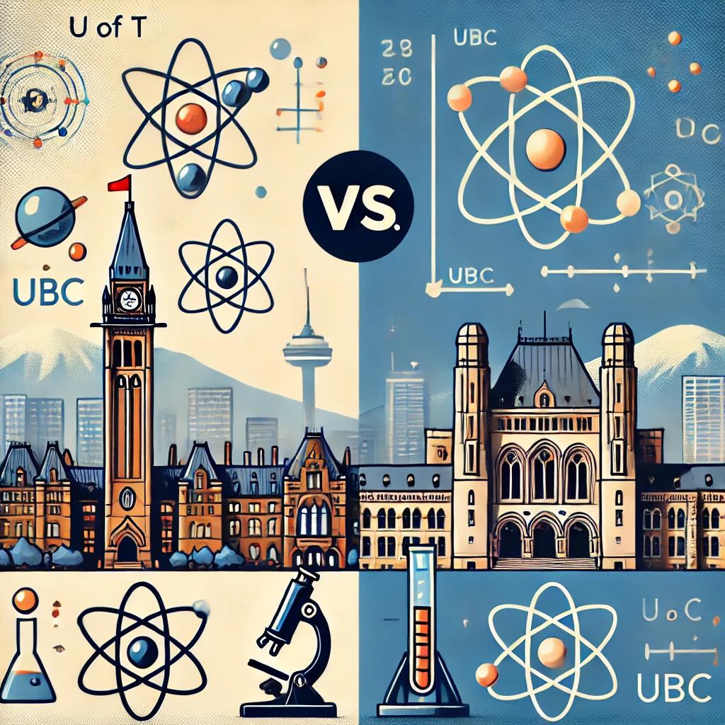 University of Toronto vs University of British Columbia Physics program comparison for international students